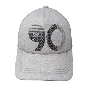 90 Snapback Mesh Back Trucker Hat Gray One Size Adjustable Roxy